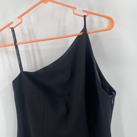 VINTAGE X LAUNDRY BY SHELLI SEGAL Dress Size 4 Mini One Shoulder Black LBD 90s - Picture 6 of 10